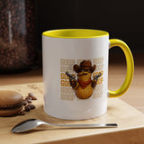 Good Repeating Slogan Cowboy Peanut Mug, Funny Western Office Joke Gift for Coworkers, Sarcastic Outlaw Ceramic Tea Cup with Dark Blue Handle