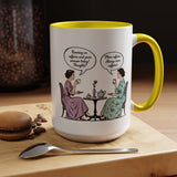 Funny Coffee Lovers Mug, Running on Caffeine and Pure Sarcasm Mug, Vintage Tea Party Coffee Cup, Best Friend Coffee Gift