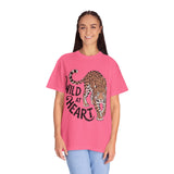 Leopard Graphic Comfort Colors Shirt, Wild At Heart Leopard Tee, Boho Animal Print Shirt, Safari Lover Gift for Women