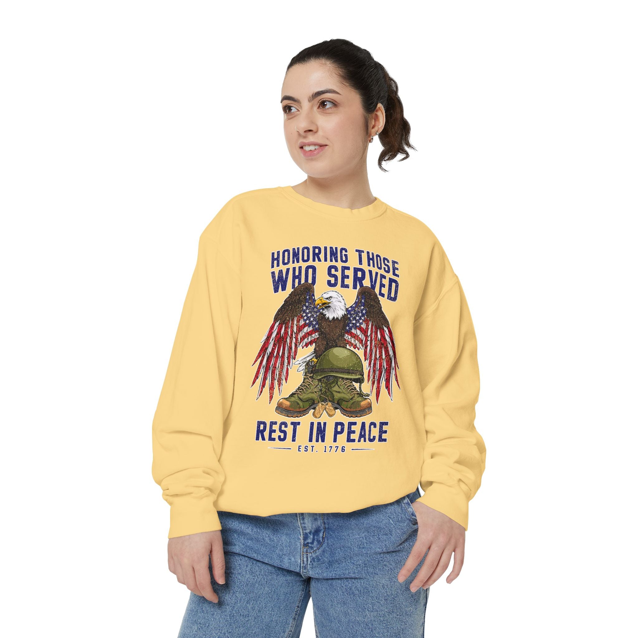 Honoring Those Who Served Sweatshirt, Military Memorial Crewneck, Fallen Soldier Tribute, Veteran Remembrance Gift, Patriotic Eagle Top