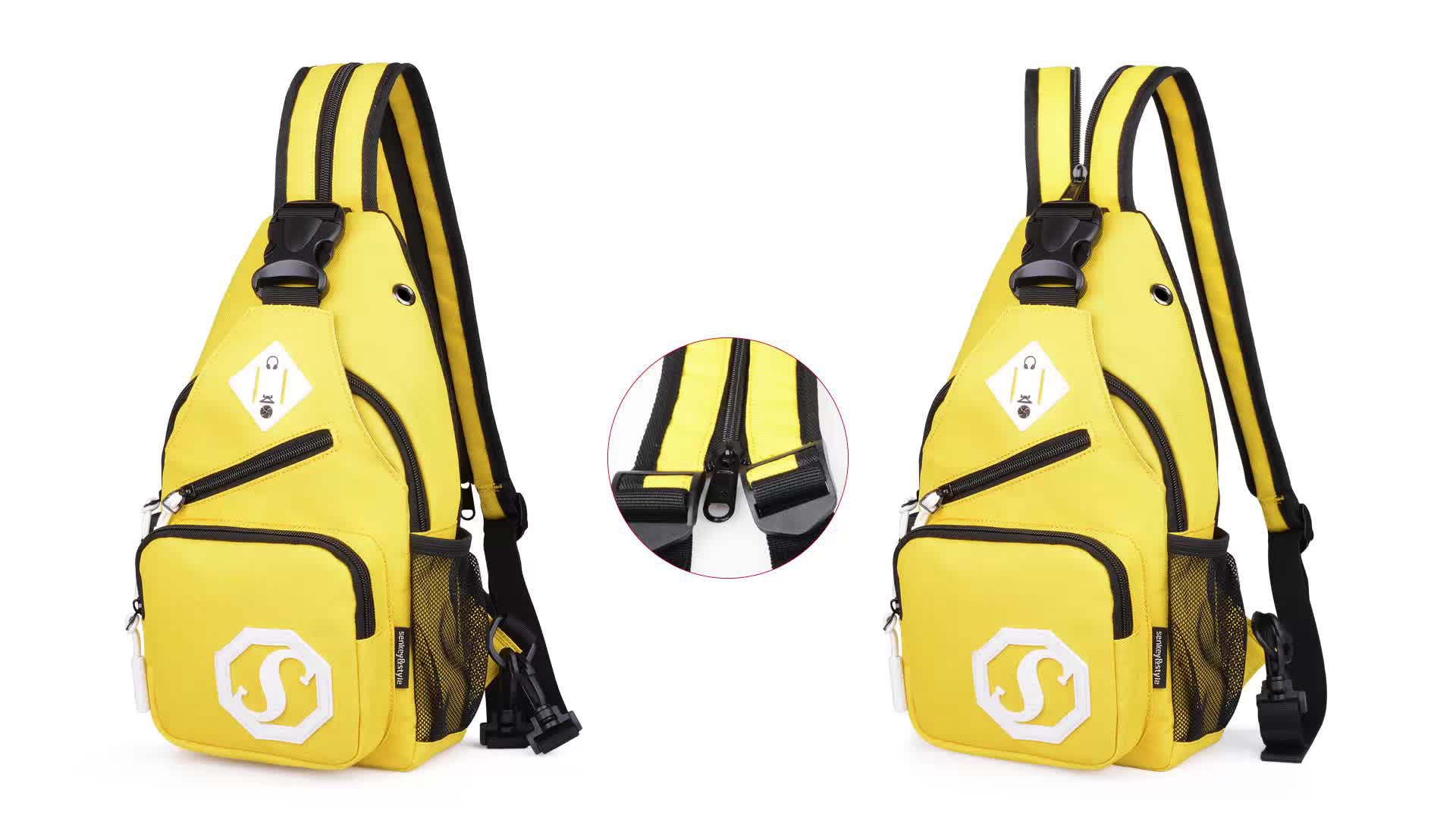 Shoulder bag dual-purpose crossbody bag USB chest bag girls Oxford cloth bag fashion trend messenger bag