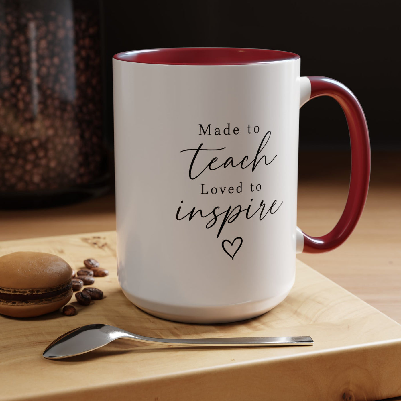 Made to Teach Loved to Inspire Mug, Inspirational Teacher Coffee Cup, Educator Appreciation Gift, End of Year Classroom Keepsake for Her