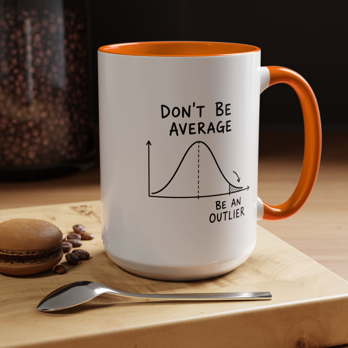 Be an Outlier Coffee Mug, Motivational Math Mug, Statistics Lover Gift, Data Analyst Mug, Inspirational Success Coffee Cup