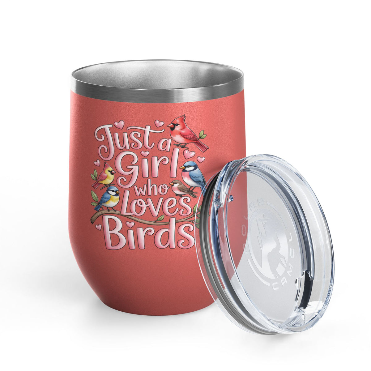 Bird Lover Wine Tumbler, Just a Girl Who Loves Birds, Cute Birdwatching Drink Tumbler, Nature Lover Gift for Her, Birdwatcher Gift, Nature