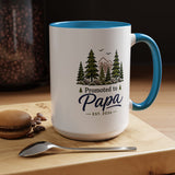 Promoted to Papa Mug, New Grandpa Pregnancy Announcement Gift, Woodland First Time Grandfather Coffee Cup, Baby Reveal Keepsake 2026