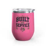Military Wine Tumbler, Built by Service Gift for Veteran, Patriotic Drinkware for Him, Military Appreciation Gift, Veterans Day Gift