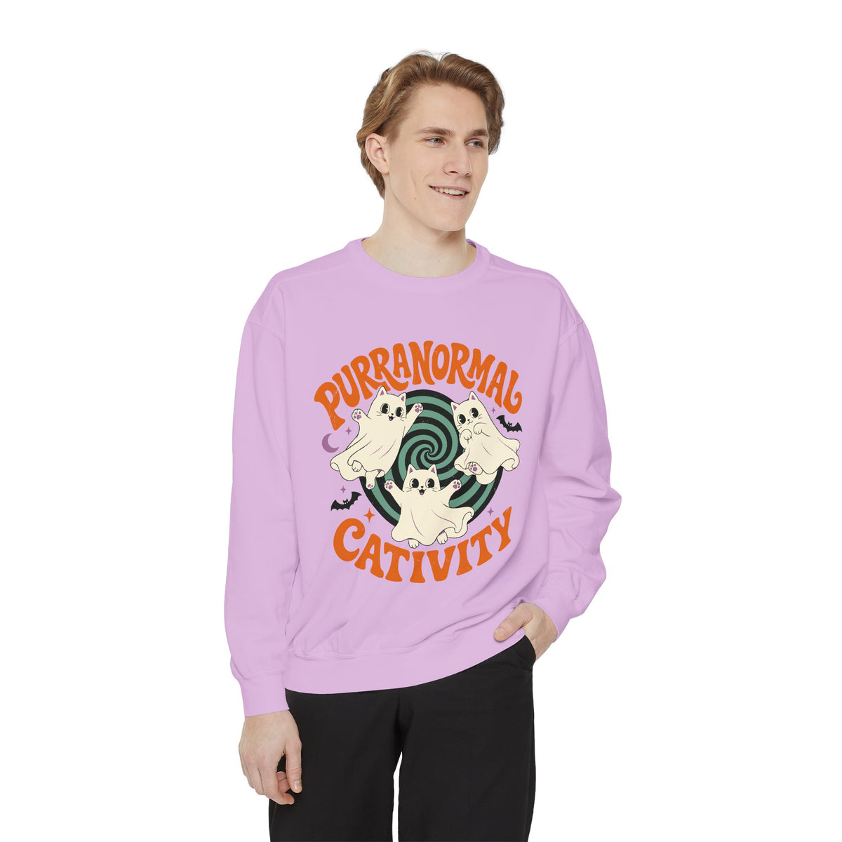 Purranormal Cativity Sweatshirt, Funny Halloween Cat Crewneck, Ghost Kitty Shirt for Cat Lover, Spooky Season Gift, Cute Fall Outfit