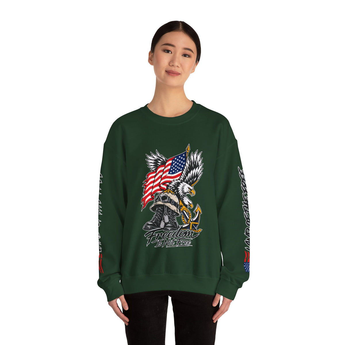 Freedom Is Not Free Sweatshirt, Patriotic Eagle Pullover, American Flag Military Style, Veterans Gift, USA Pride, Americana Clothing
