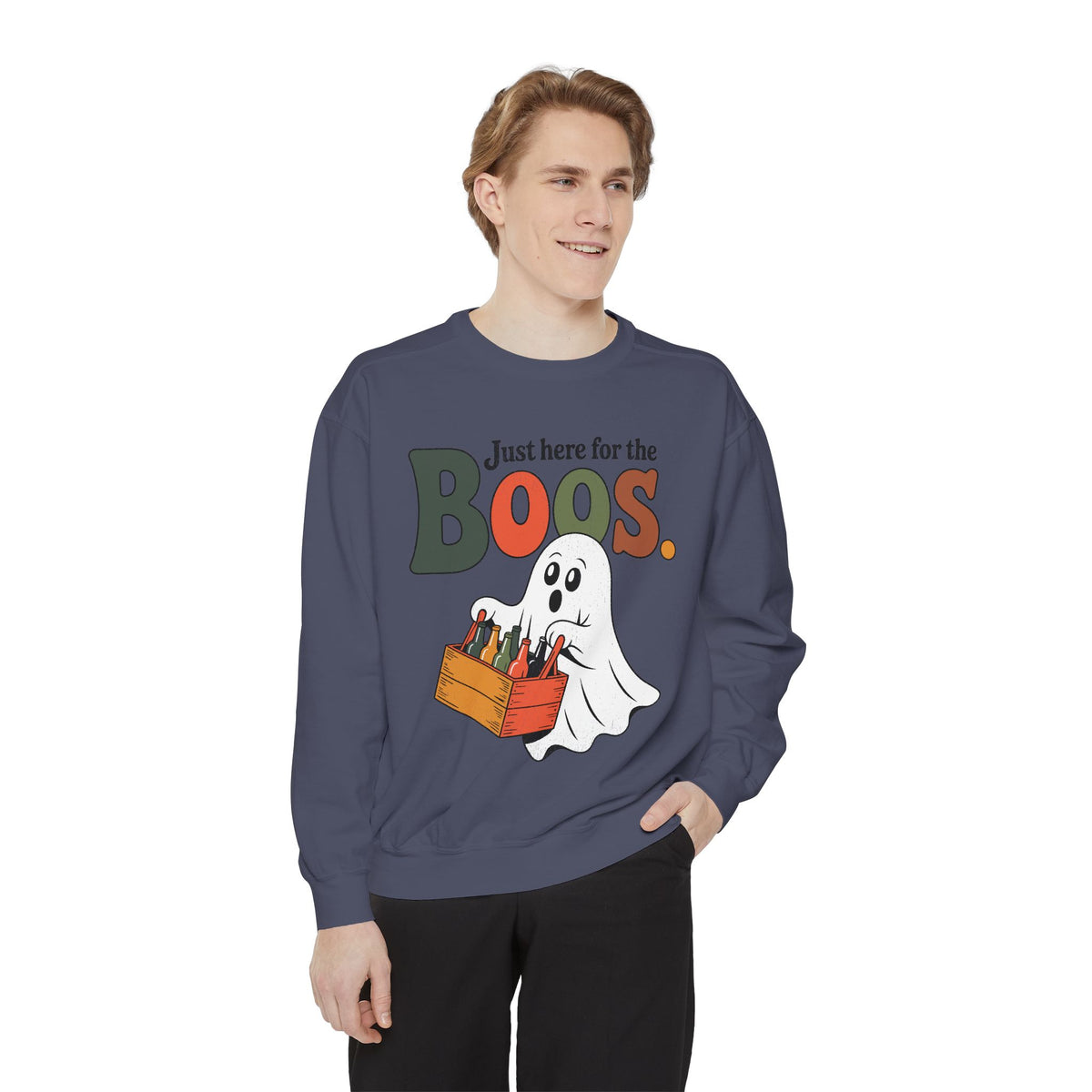 Funny Halloween Ghost Sweatshirt, Where My Boos At Party Pullover, Spooky Season Drinking Gift for Beer Lover, Adult Costume Party Outfit