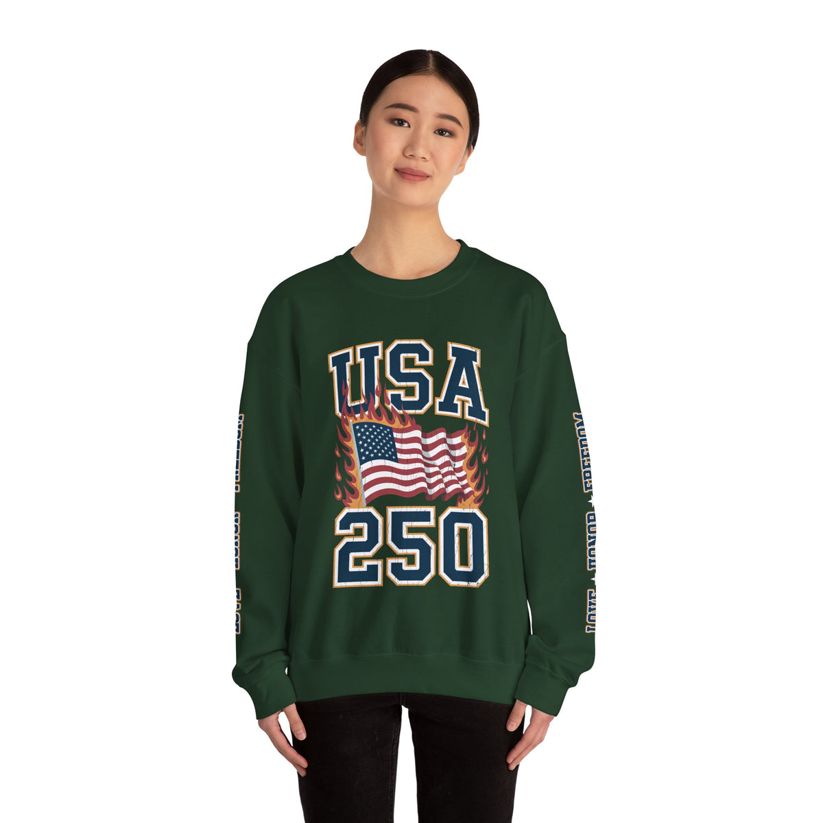 USA 250 Sweatshirt, American Flag Crewneck, Patriotic Pullover, USA 250th Anniversary Gift, Fourth of July Shirt, Americana Top