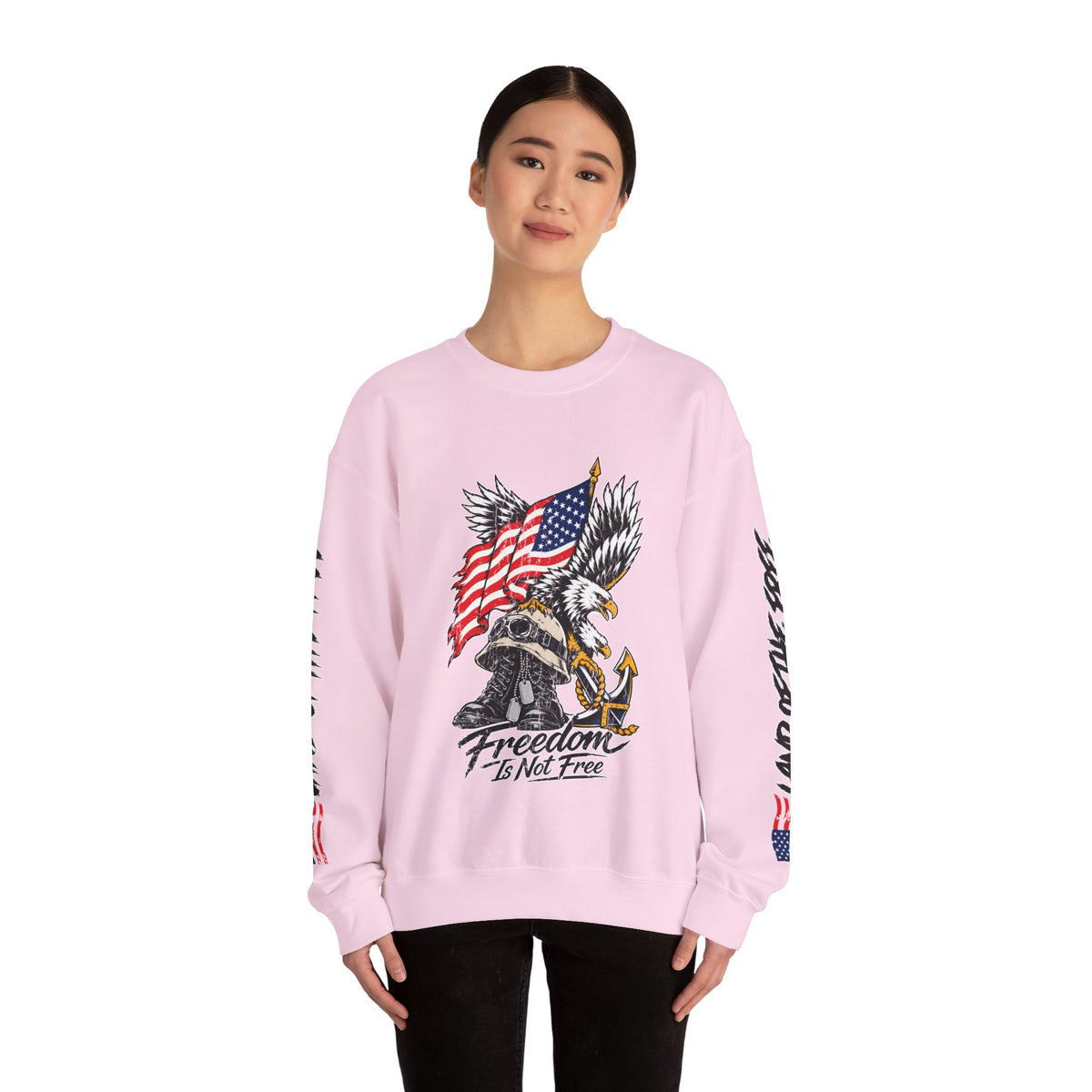 Freedom Is Not Free Sweatshirt, Patriotic Eagle Pullover, American Flag Military Style, Veterans Gift, USA Pride, Americana Clothing