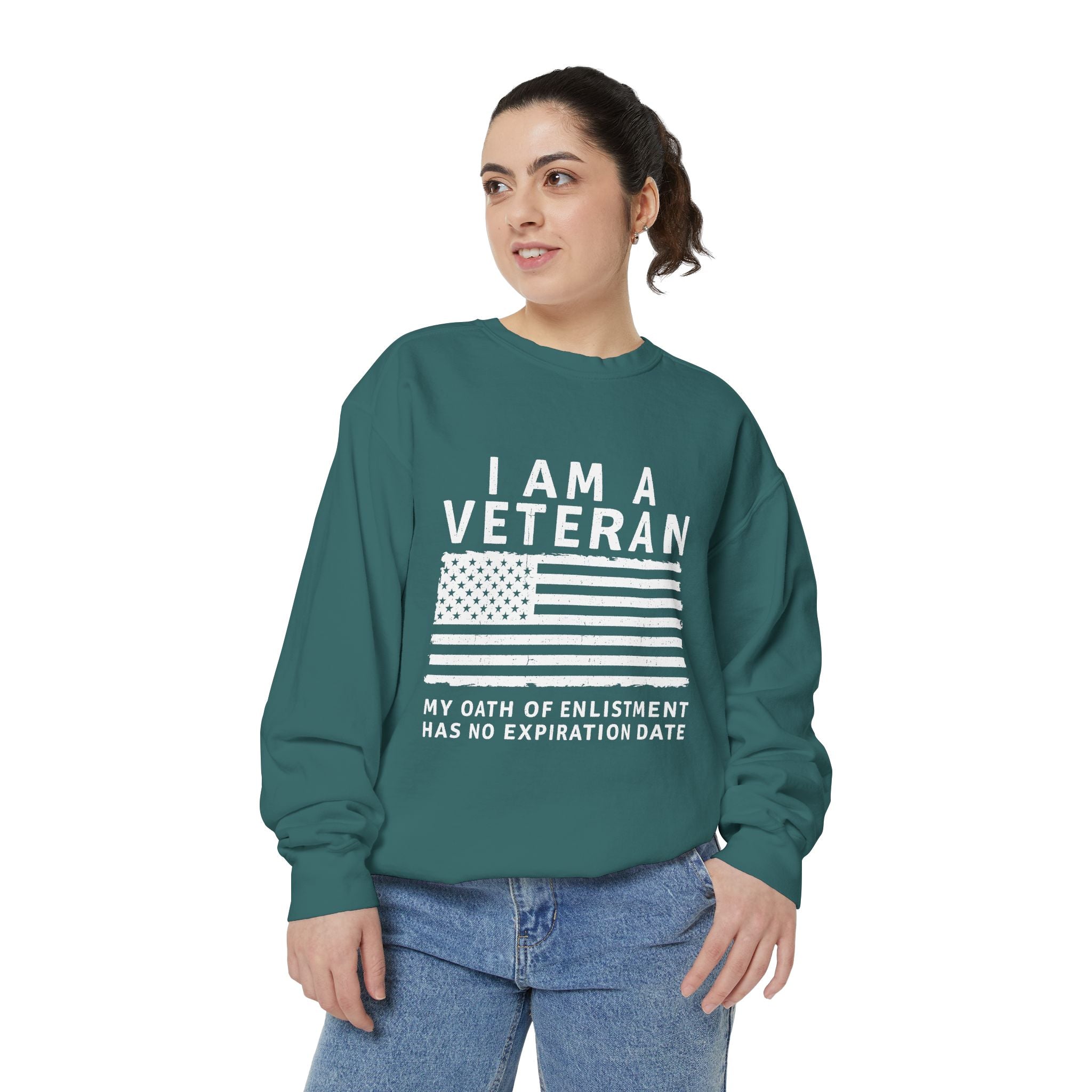 I Am a Veteran Sweatshirt, My Oath Has No Expiration Date Crewneck, Patriotic Military Gift, Veterans Day Pullover for Retired Soldier