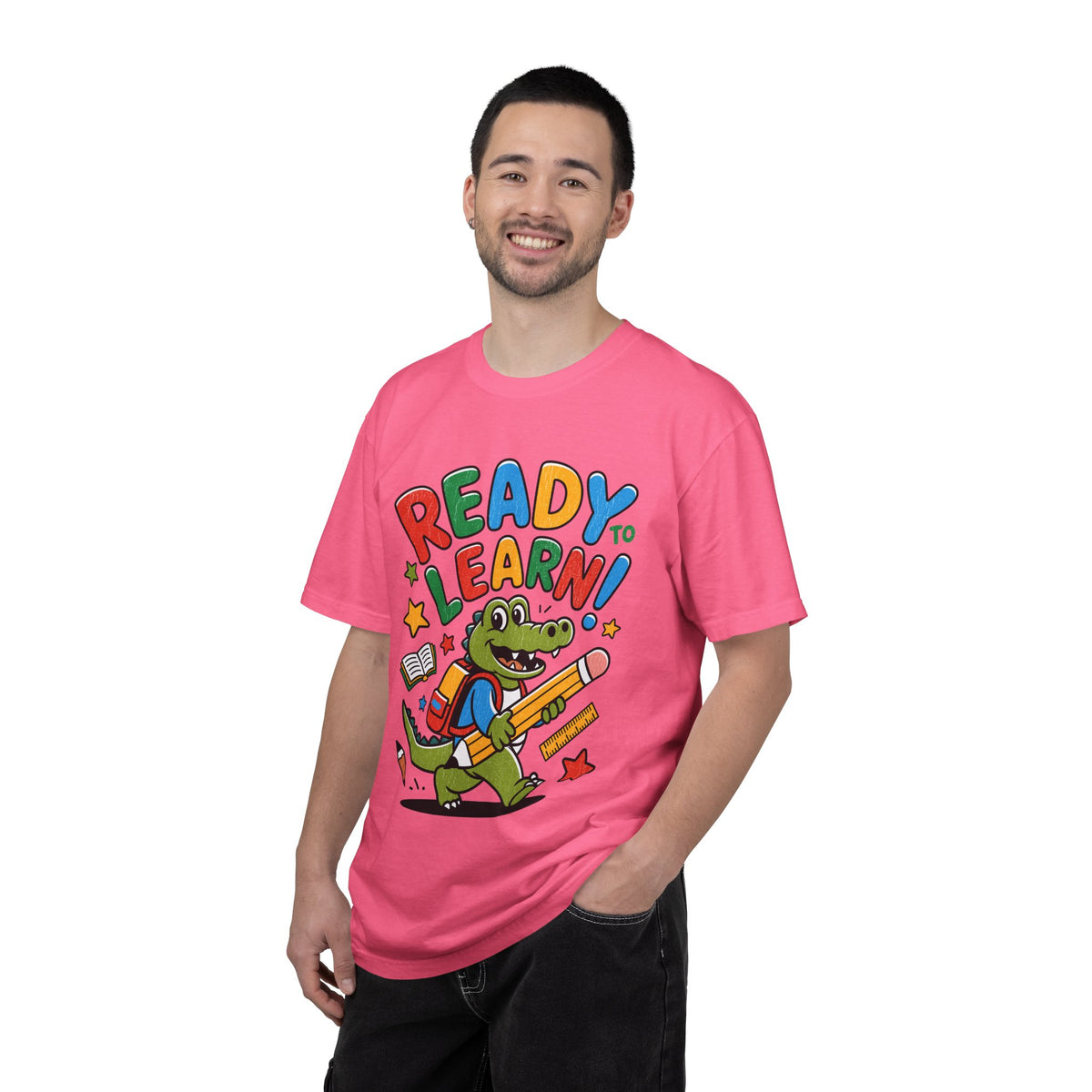 Ready to Learn Alligator T-Shirt, Colorful Back to School Tee, Cute Student Gift, Preschool Teacher Outfit, Classroom Graphic Shirt