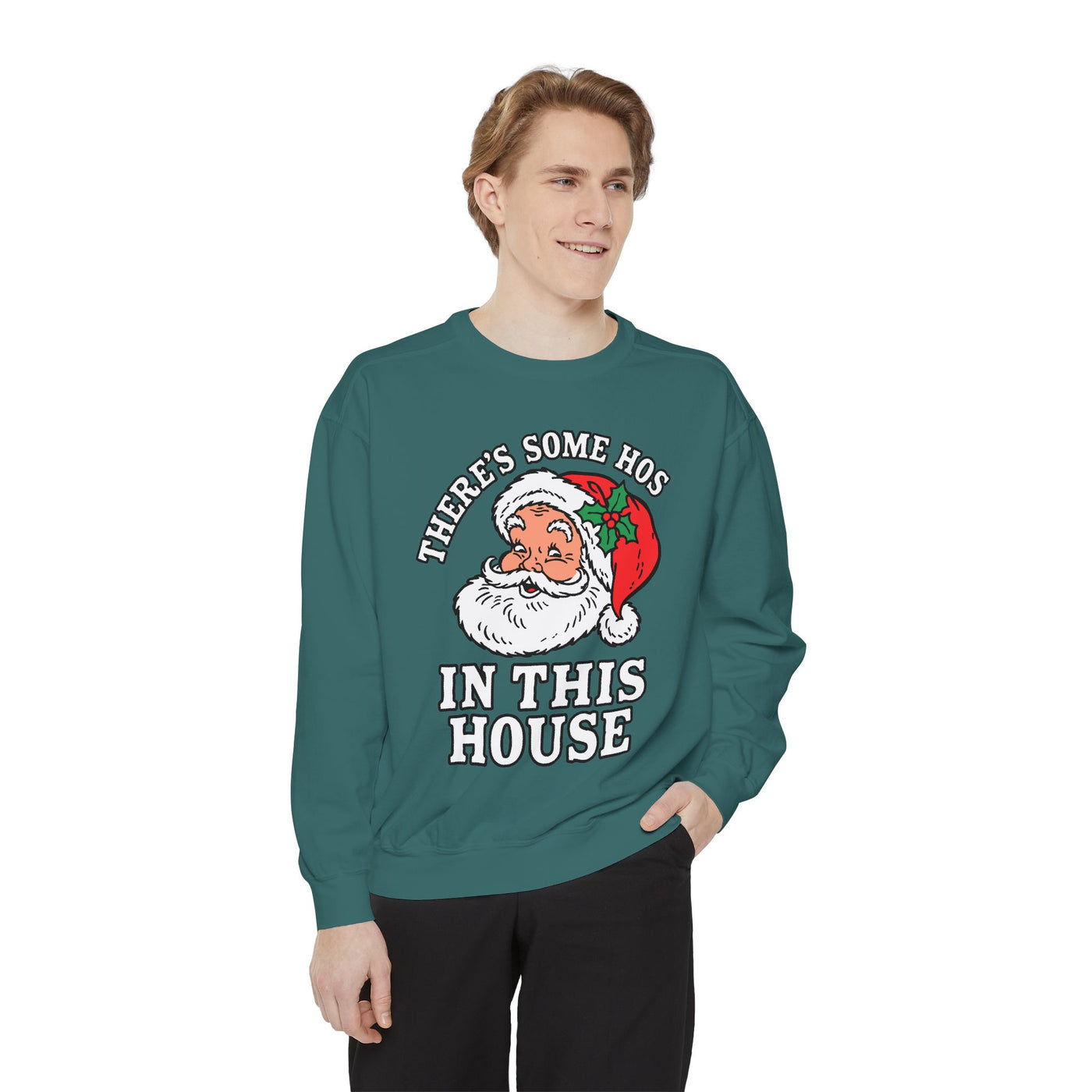 There's Some Ho's in This House Sweatshirt, Funny Santa Christmas Crewneck, Adult Holiday Party Pullover, Naughty Gift for Friends