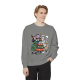 Spooky Christmas Sweatshirt, Halloween Holiday Mashup Crewneck, Witch Vampire Mummy Skeleton Pullover, Gothic Xmas Gift for Horror Fan
