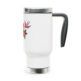 True Love Stainless Steel Travel Mug, Vintage Tattoo Heart Cup, Romantic Gift for Her, Retro Floral Drinkware