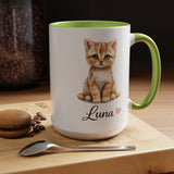 Personalized Cat Lover Mug, Custom Cat Name Coffee Mug, Cute Kitten Mug Gift for Cat Moms, Pet Lover Keepsake Cup
