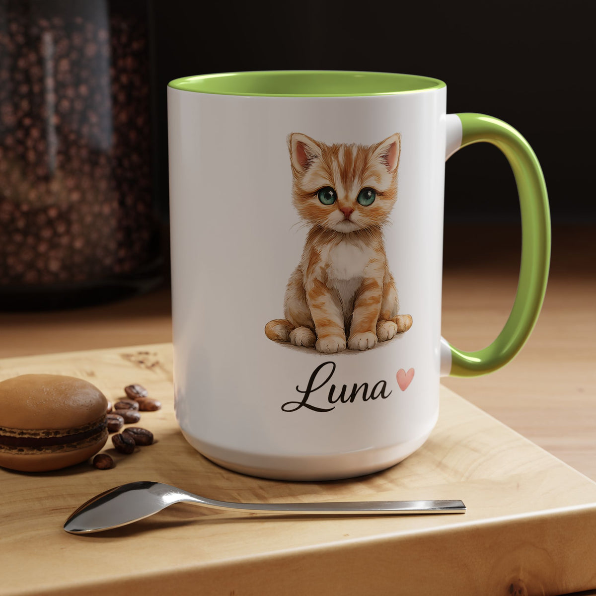 Personalized Cat Lover Mug, Custom Cat Name Coffee Mug, Cute Kitten Mug Gift for Cat Moms, Pet Lover Keepsake Cup