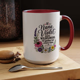 Nana Violet Wildflower Mug, Floral Grandmother Coffee Cup, Sentimental Gift from Grandchild, Birthday or Mothers Day Present