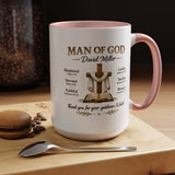 Personalized Man of God Mug, Christian Pastor Appreciation Gift, Custom Faith Coffee Mug for Pastor, Church Leader Thank You Gift
