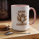 Stay Chaotic Raccoon Coffee Mug, Funny Trash Panda Mug, Chaotic Energy Gift, Cute Raccoon Coffee Cup, Meme Lover Present