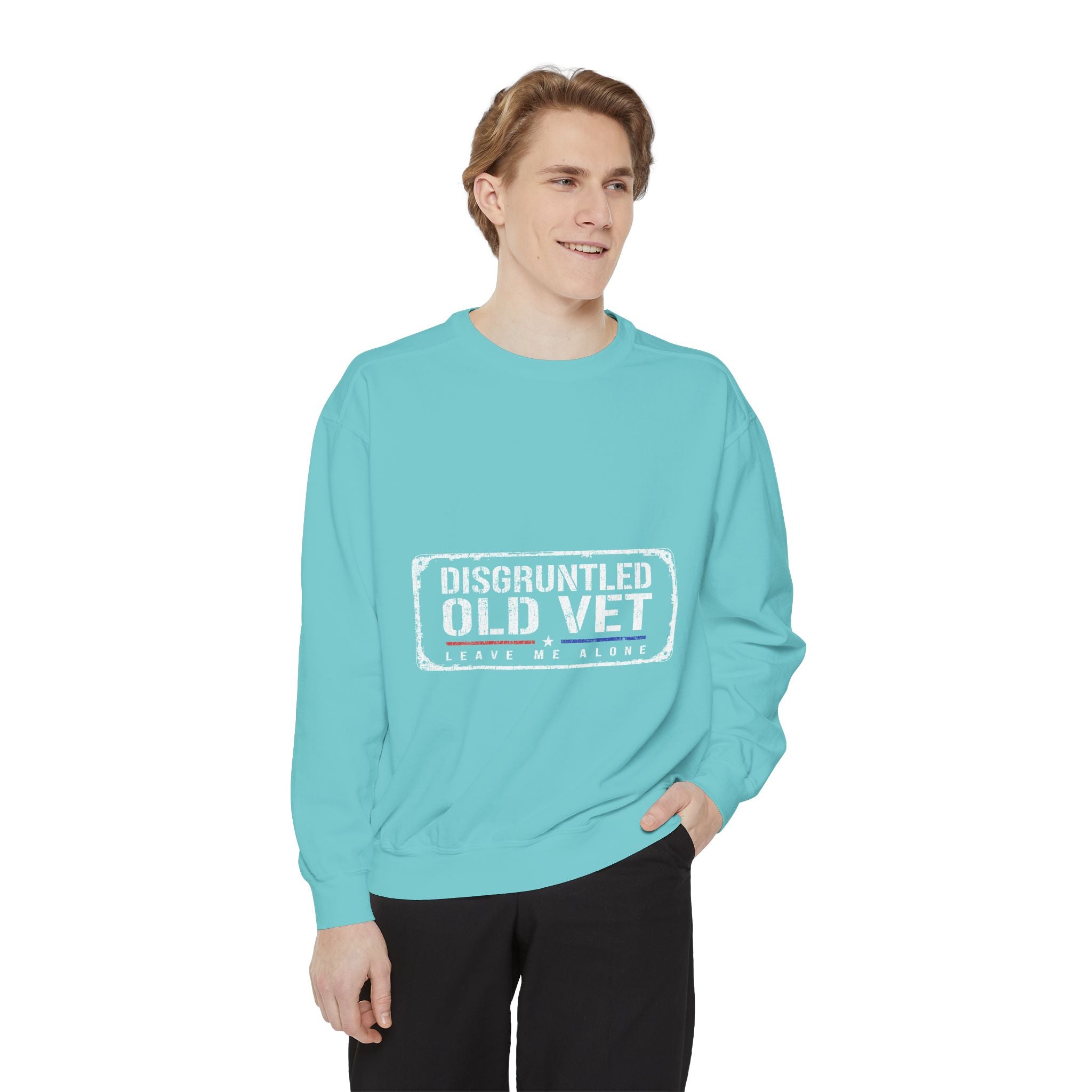 Disgruntled Old Vet Sweatshirt, Leave Me Alone Veteran Crewneck, Funny Military Gift for Retired Soldier, Sarcastic Grandpa Pullover