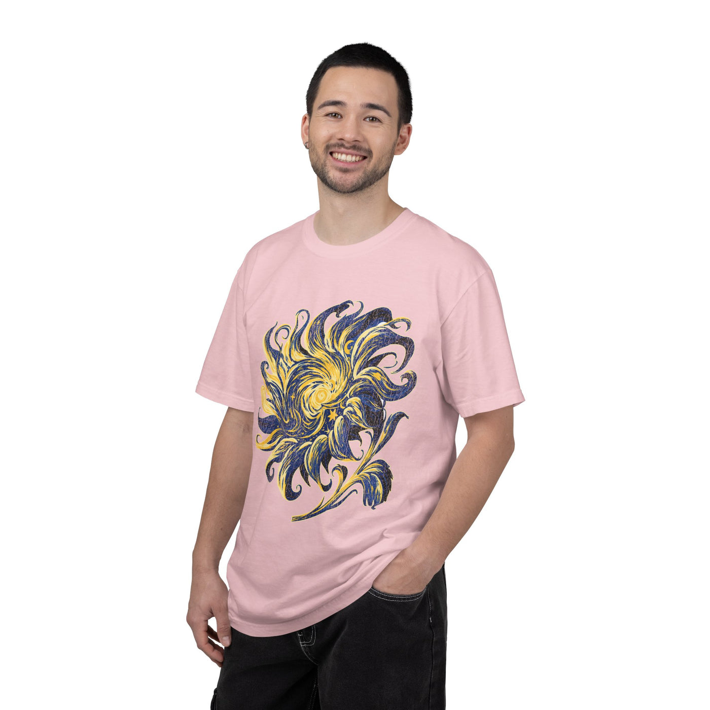 Celestial Sun Graphic Shirt, Blue and Gold Cosmic T-Shirt, Mystical Night Sky Tee, Astrology Gift for Stargazers and Dreamers, Gift Idea