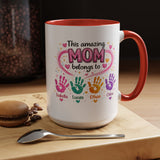 Personalized Mom Handprint Mug, Custom Mother's Day Coffee Mug, Gift from Kids for Mom, Grandma Mug with Children's Names