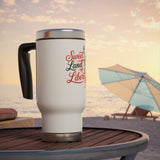 Sweet Land of Liberty Stainless Steel Travel Mug, Patriotic Coffee Cup, American Gift for Her, USA Drinkware, 4th of July Travel Mu
