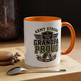 Army Strong Grandpa Mug, Grandpa Proud Military Coffee Cup, Veteran Grandfather Gift, Service Legacy Present for Birthday or Father's Day