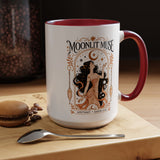 Moonlit Muse Coffee Mug, Celestial Goddess Art Mug, Mystic Moon Aesthetic Cup, Boho Spiritual Gift for Women, Cosmic Soul Coffee Mug