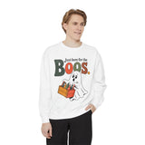 Funny Halloween Ghost Sweatshirt, Where My Boos At Party Pullover, Spooky Season Drinking Gift for Beer Lover, Adult Costume Party Outfit