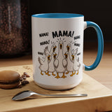 Funny Loud Ducks Mama Coffee Mug, Cute Mother's Day Gift from Kids, Sarcastic Chaos Mom Ceramic Tea Cup with Black Handle