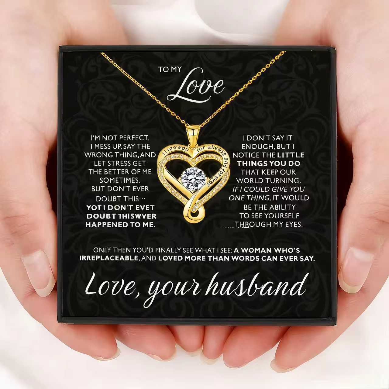 Eternal Heart Necklace for Women Heart PendantChoker Necklace Neck Chain