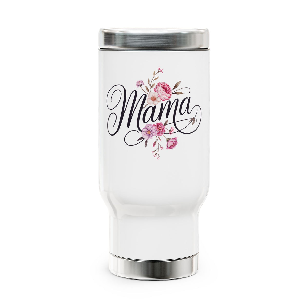 Mama Floral Stainless Steel Travel Mug, Mothers Day Gift for Mom, Flower Coffee Cup, Mom Travel Mug, Birthday Gift for Mama