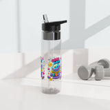 Cute Transparent Water Bottle for Kids, Good Days Drink Bottle, Kawaii Space Water Bottle, Positive School Gift, Colorful Kids Drinkware