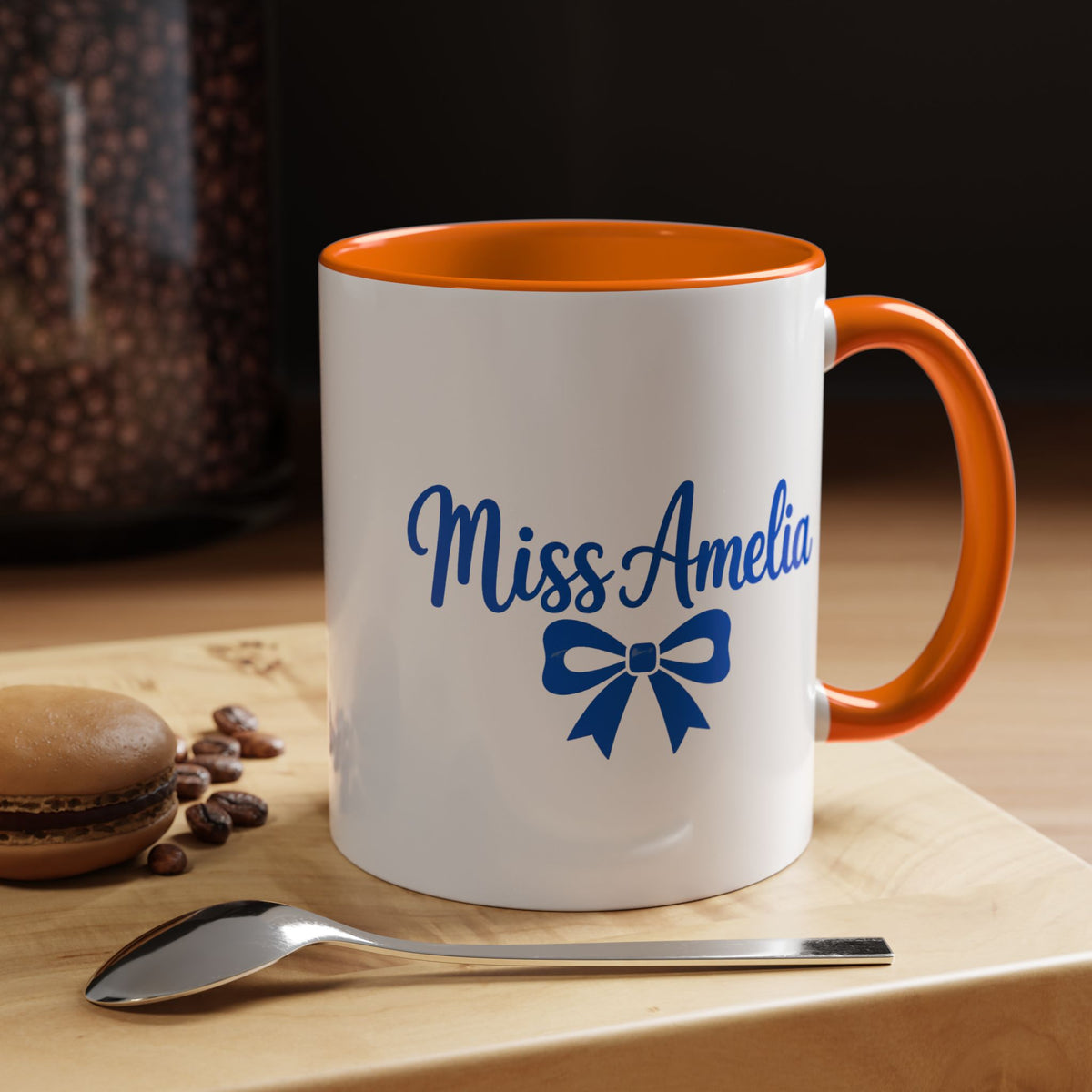 Personalized Teacher Name Mug, Custom Teacher Coffee Mug with Bow Design, Teacher Appreciation Gift, Classroom Desk Mug for Educators