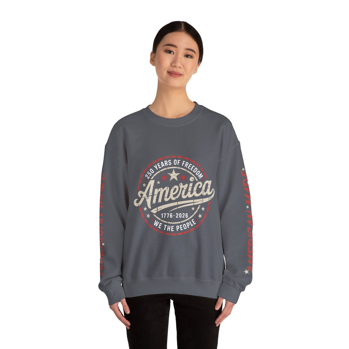 America 250 Sweatshirt, We The People Pullover, 1776 2026 USA Anniversary Top, Patriotic American Heritage Gift, Vintage Americana
