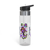 Personalized Girl Water Bottle, Custom Name Kids Bottle, Floral Princess Water Bottle, Back to School Gift for Girls, BPA Free Tritan Bottle