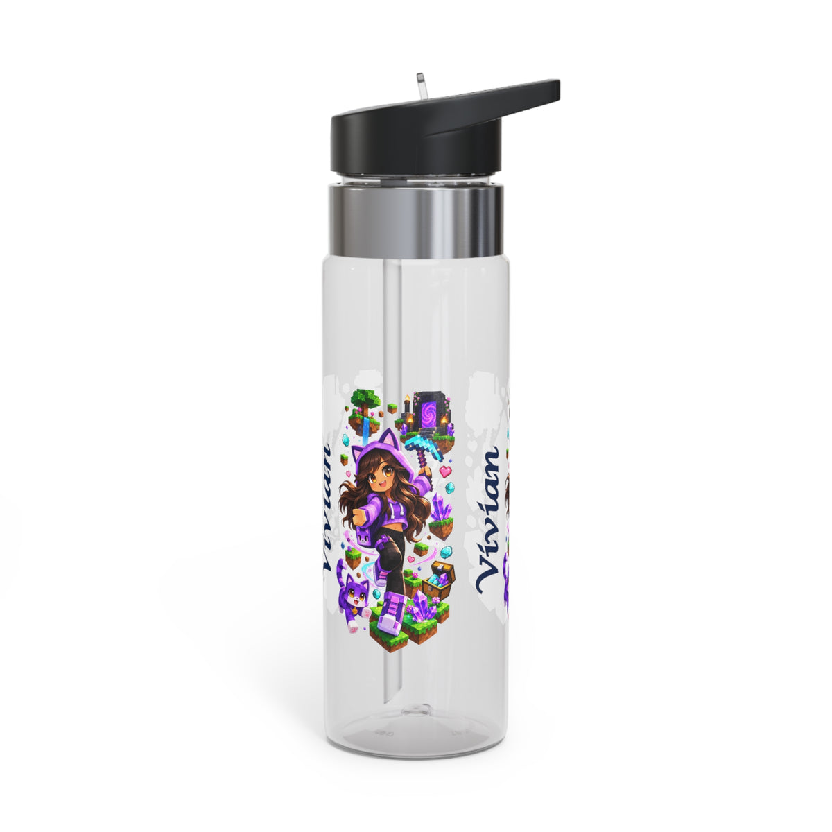 Personalized Girl Water Bottle, Custom Name Kids Bottle, Floral Princess Water Bottle, Back to School Gift for Girls, BPA Free Tritan Bottle