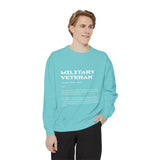 Military Veteran Definition Sweatshirt, Funny Veteran Crewneck, Sarcastic Armed Forces Gift, Retirement Pullover for Proud Service Member
