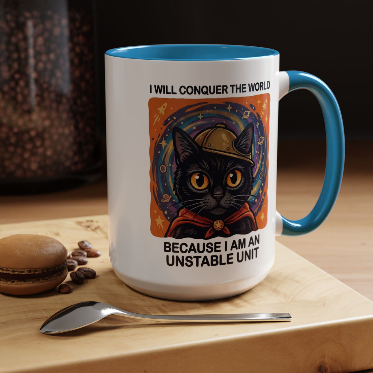 Funny Black Cat Coffee Mug, Unstable Unit Cat Mug, Sarcastic Cat Lover Gift, Introvert Humor Mug, Quirky Cat Mom Coffee Cup