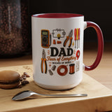 Electrician Dad Fixer of Everything Coffee Mug, Father's Day Gift for Electricians, Lineman Papa Handyman Ceramic Tea Cup with Black Handle