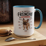 Anatomy of a Frenchie Coffee Mug, Funny French Bulldog Lover Gift, Cute Dog Mom Dad Anatomy Ceramic Tea Cup with Black Handle