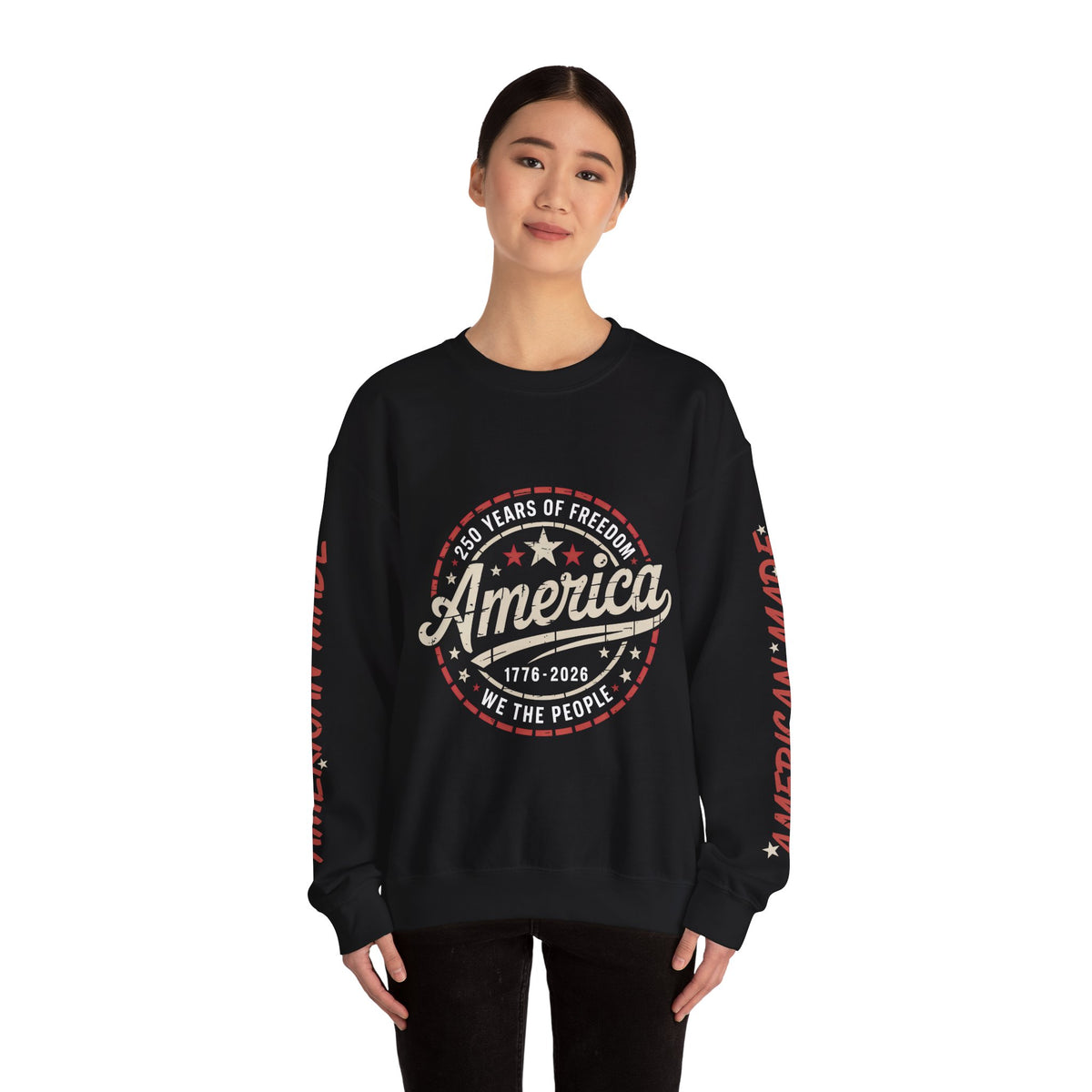 America 250 Sweatshirt, We The People Pullover, 1776 2026 USA Anniversary Top, Patriotic American Heritage Gift, Vintage Americana