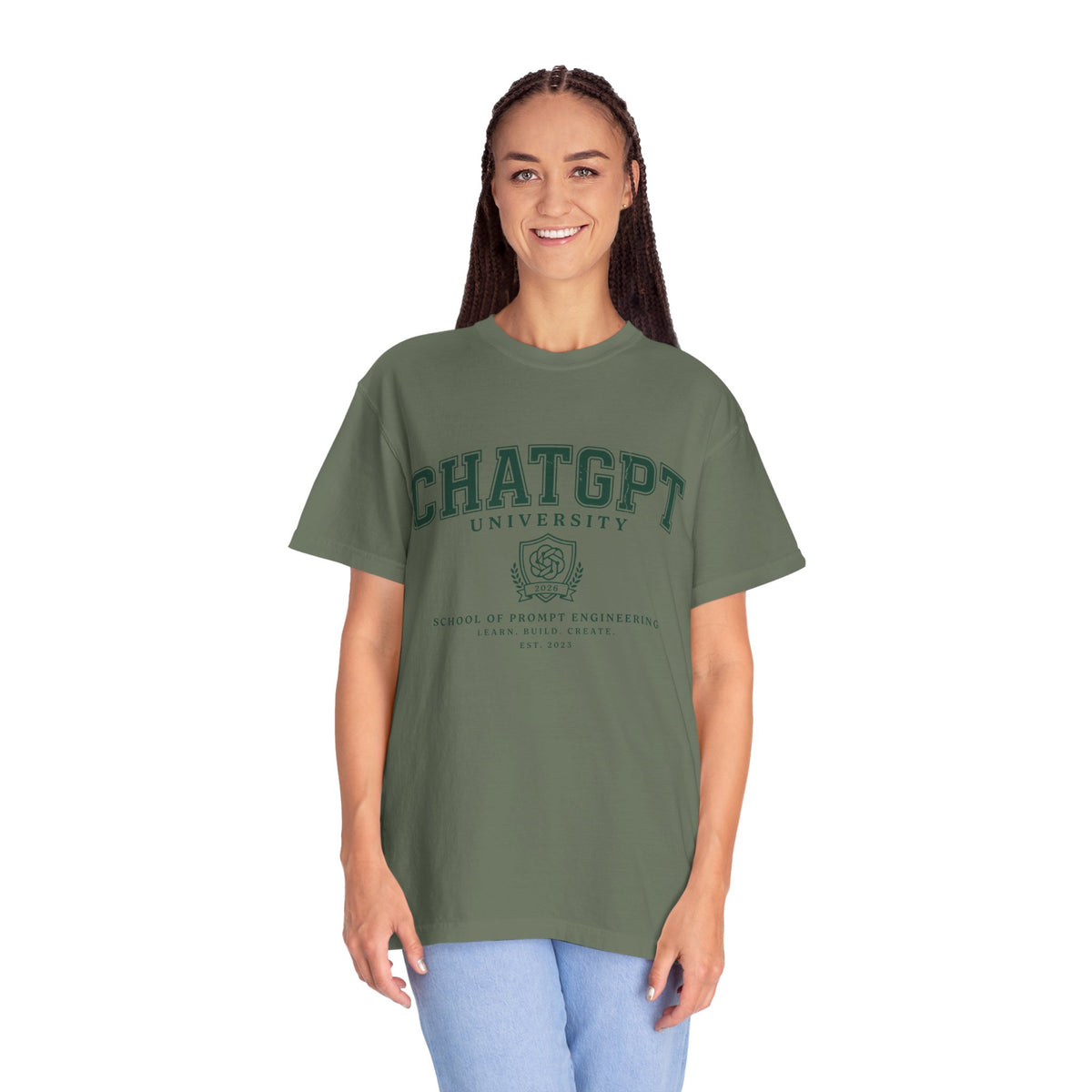 ChatGPT University T-Shirt, Prompt Engineering Graphic Tee, AI Student Gift, Funny Tech Shirt, Coder Graduation Campus Outfit 2026