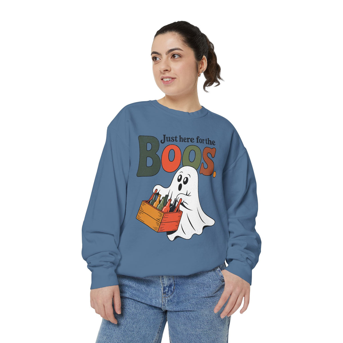 Funny Halloween Ghost Sweatshirt, Where My Boos At Party Pullover, Spooky Season Drinking Gift for Beer Lover, Adult Costume Party Outfit