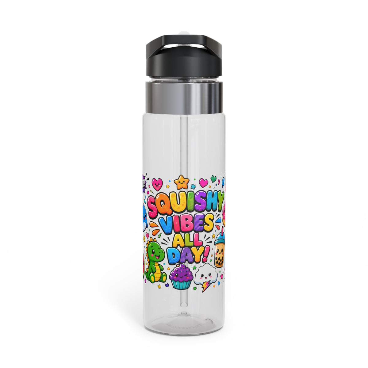 Kids Water Bottle, Colorful Squishy Vibes Drink Bottle, Cute School Water Bottle, Kawaii Gift for Kids, Back to School Gift