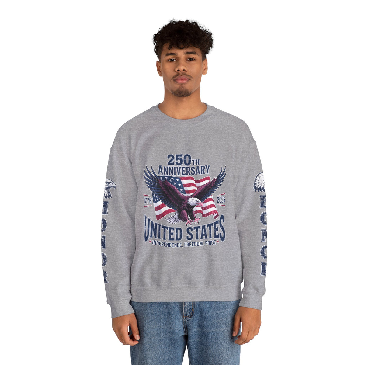 250th Anniversary Sweatshirt, United States Eagle Pullover, USA 1776 2026 Top, Independence Day Gift, Patriotic Americana Clothing
