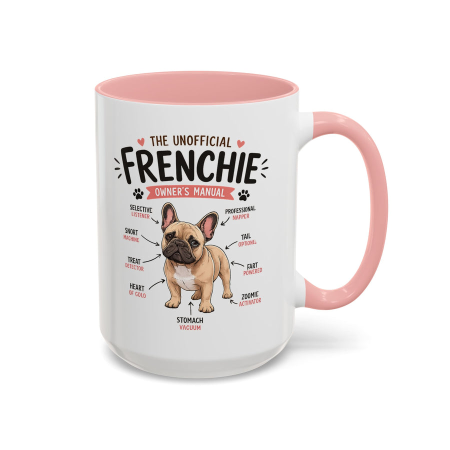 Anatomy of a Frenchie Coffee Mug, Funny French Bulldog Lover Gift, Cute Dog Mom Dad Anatomy Ceramic Tea Cup with Black Handle